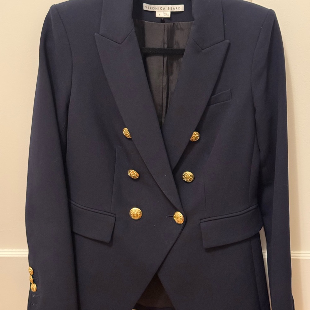 Veronica Beard Navy Blazer with Gold Buttons